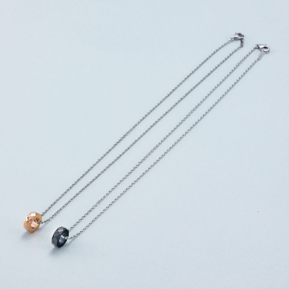 多面体デザイン 2collar アレルギーフリー ネックレス N1291