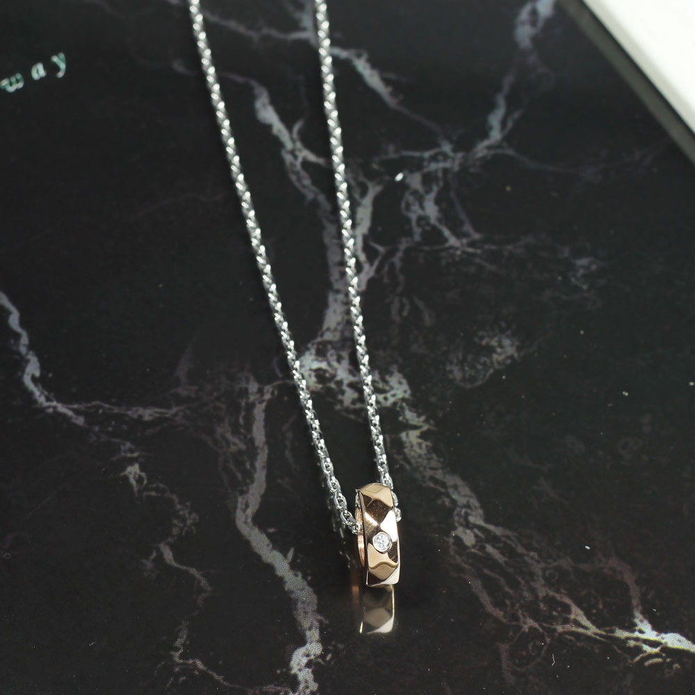 多面体デザイン 2collar アレルギーフリー ネックレス N1291