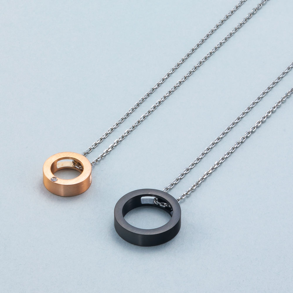 スクエアデザイン 2collar アレルギーフリー ステンレスネックレス N1292