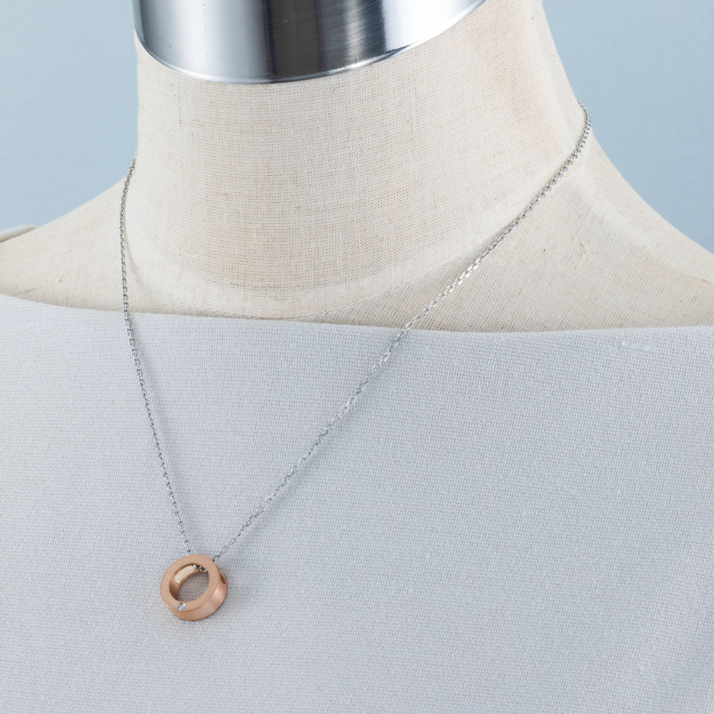 スクエアデザイン 2collar アレルギーフリー ステンレスネックレス N1292