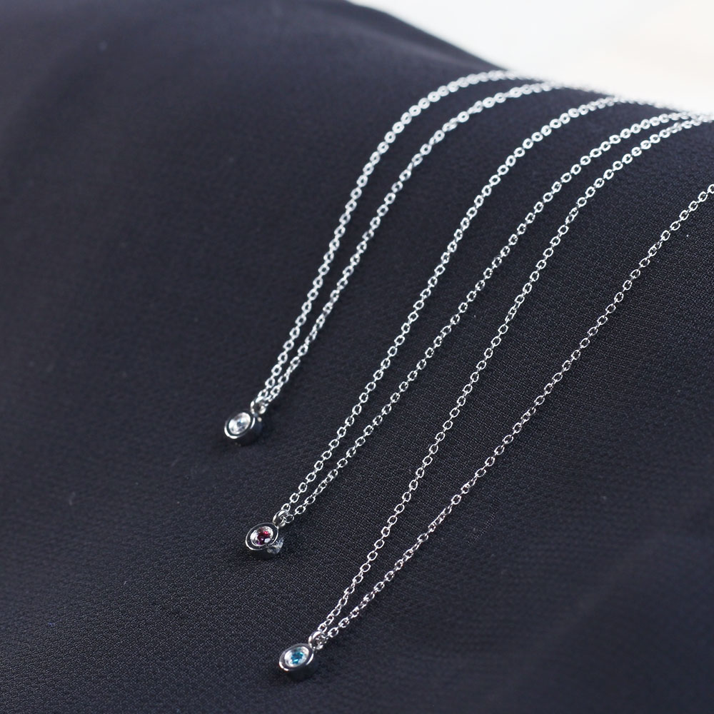 一粒ジュエリーネックレス アレルギーフリー ステンレスネックレス N1297