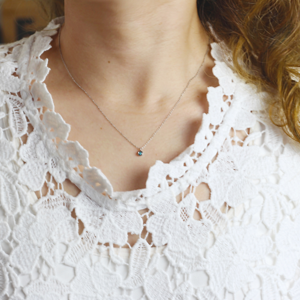 一粒ジュエリーネックレス アレルギーフリー ステンレスネックレス N1297