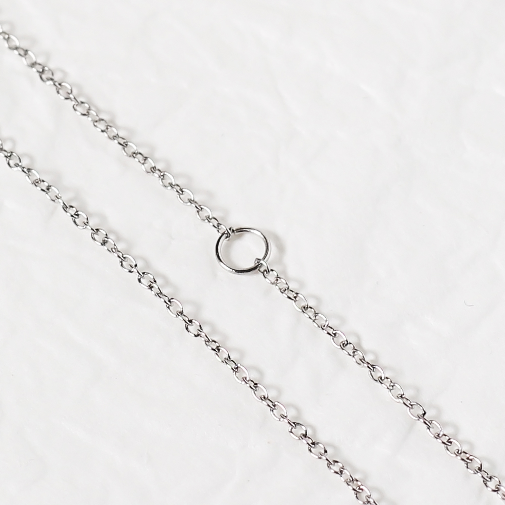 一粒ジュエリーネックレス アレルギーフリー ステンレスネックレス N1297