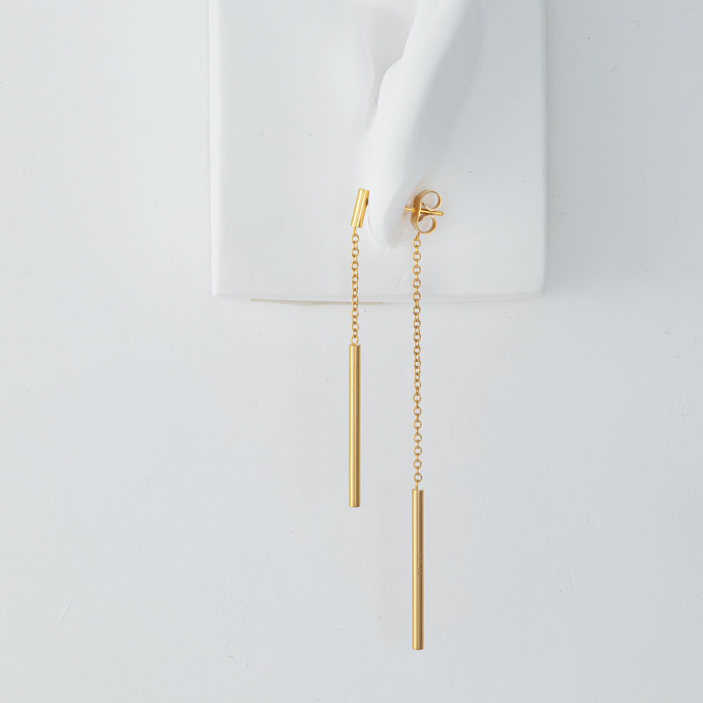 揺れるバックキャッチ アレルギーフリー ステンレスピアス P1252