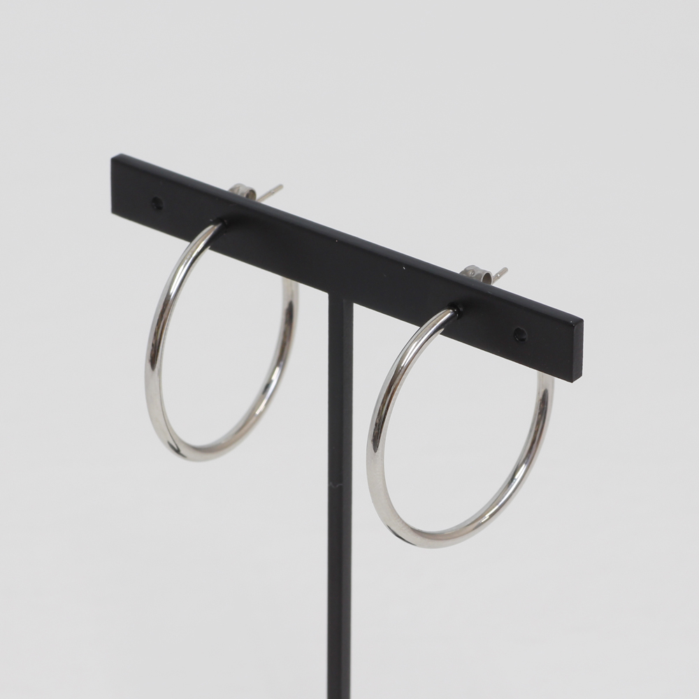シンプル フープデザイン2collar アレルギーフリー ステンレスピアス P1285