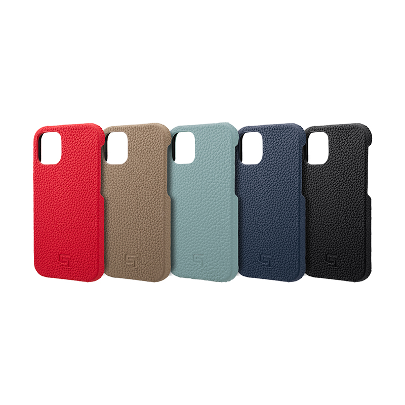 Shrunken-calf Leather Shell Case for iPhone 12 Pro/12