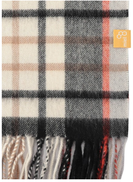 miel 60*200 ｶｼﾐﾔ100%ﾀｰﾀﾝﾁｪｯｸストール