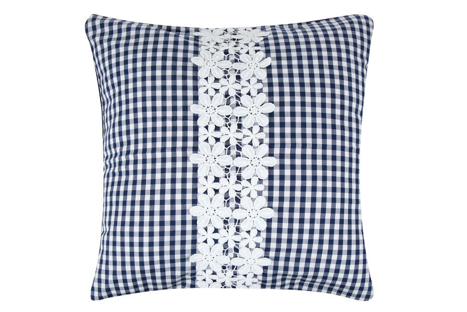 Cushion cover gingham check blue