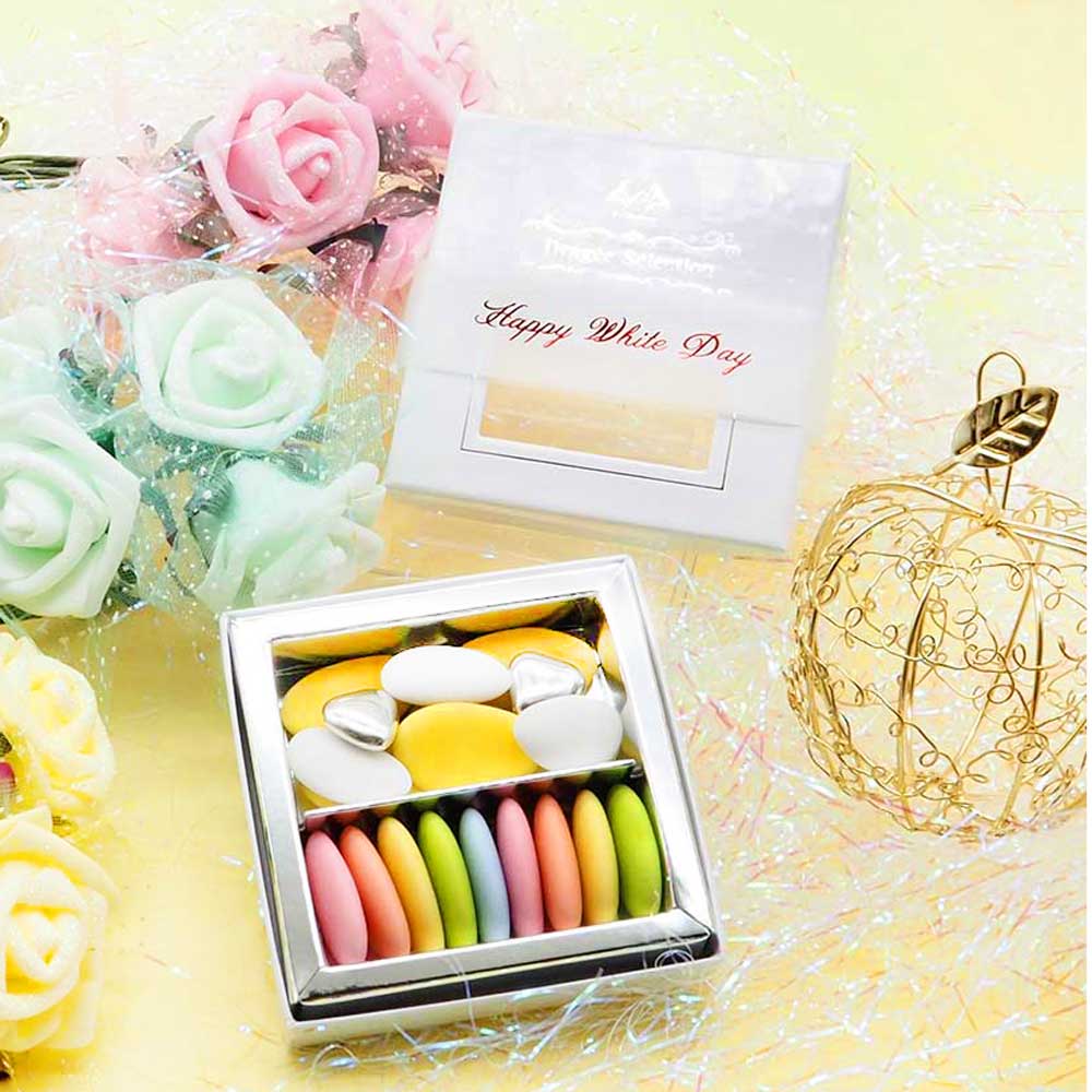 ホワイトデー2021 フランス産 ドラジェ アソートボックス ホワイト 帯付き SS-5