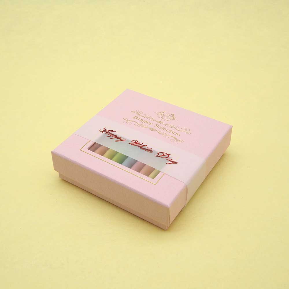 ホワイトデー2021 フランス産 ドラジェ アソートボックス パステルピンク 帯付き SS-5