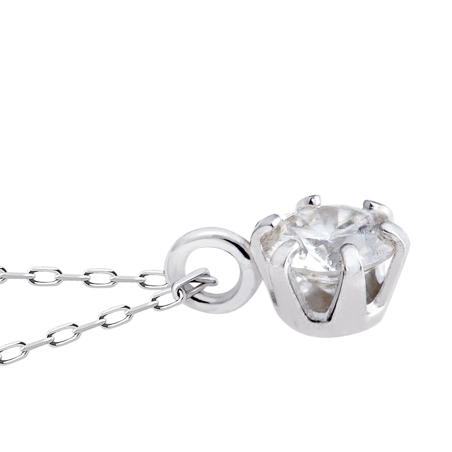 プラチナダイヤモンドネックレス pt900 pt850 0.1ct 1.42g ララ 