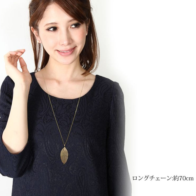 【Clementia】ウォールナットリーフネックレス