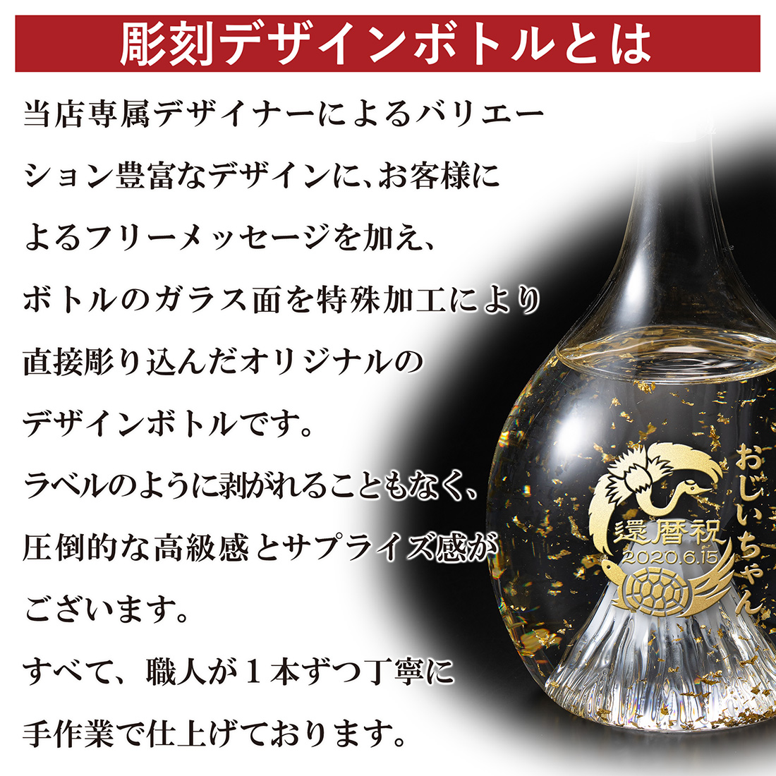 名入れ【本格米焼酎】光る 富士山ボトル