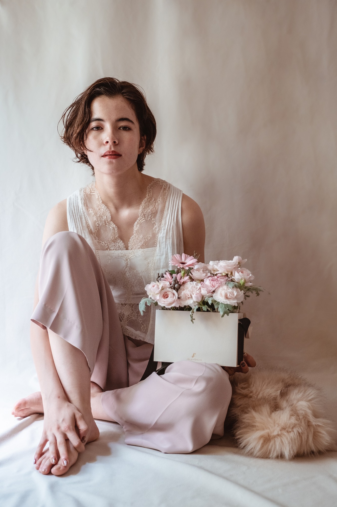 Flower BAG Pink／フラワーバッグアレンジ　ピンク