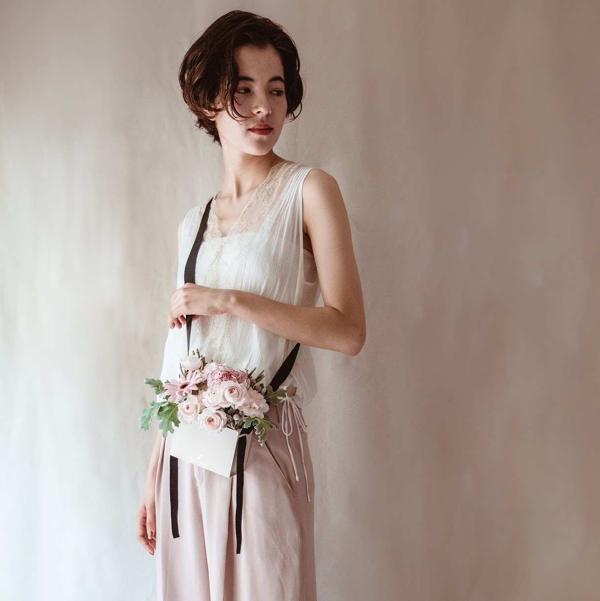 Flower BAG Pink／フラワーバッグアレンジ　ピンク