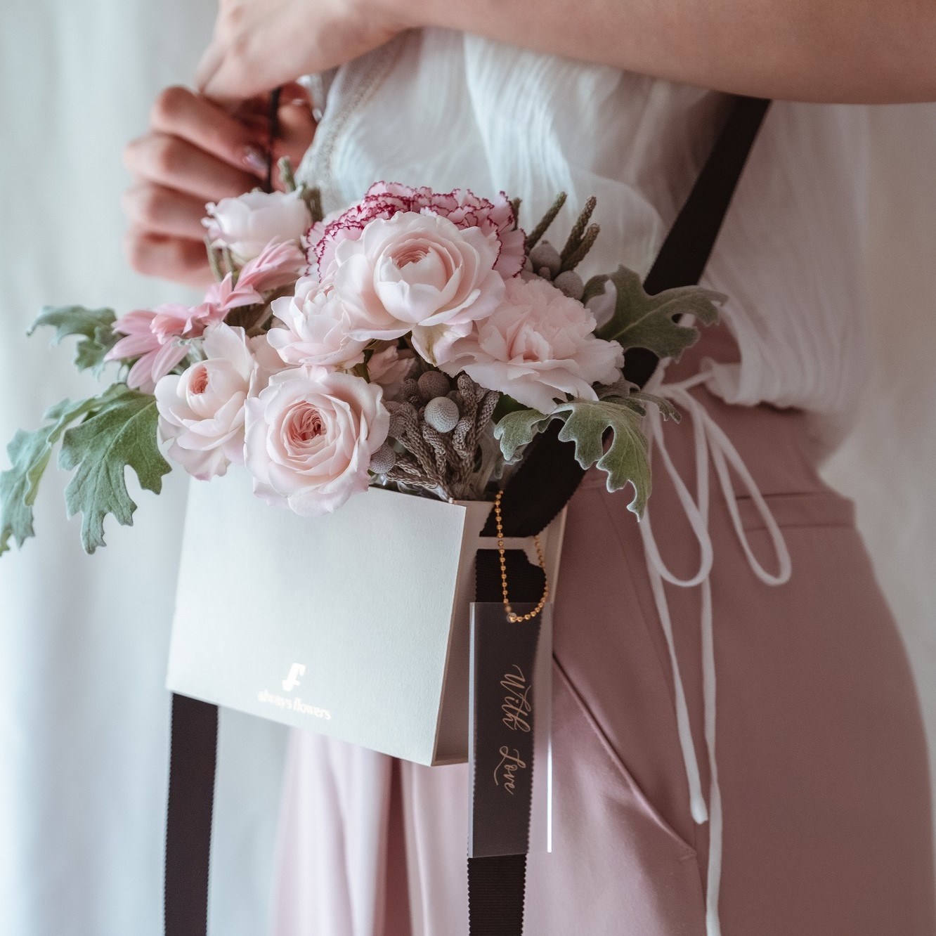 Flower BAG Pink／フラワーバッグアレンジ　ピンク