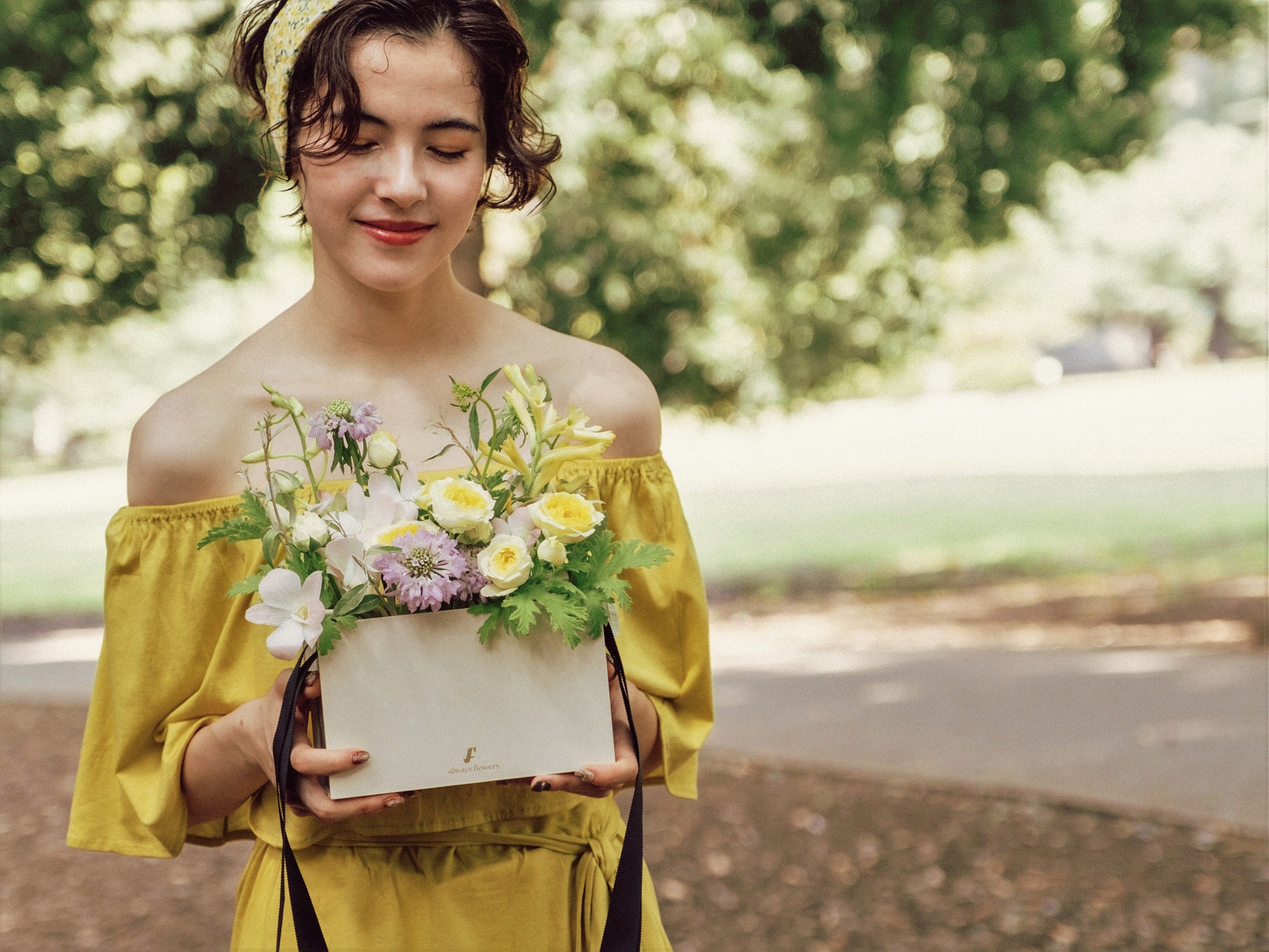 Flower BAG Yellow／フラワーバッグアレンジ　イエロー