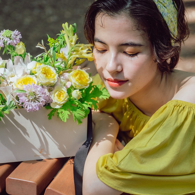 Flower BAG Yellow／フラワーバッグアレンジ　イエロー