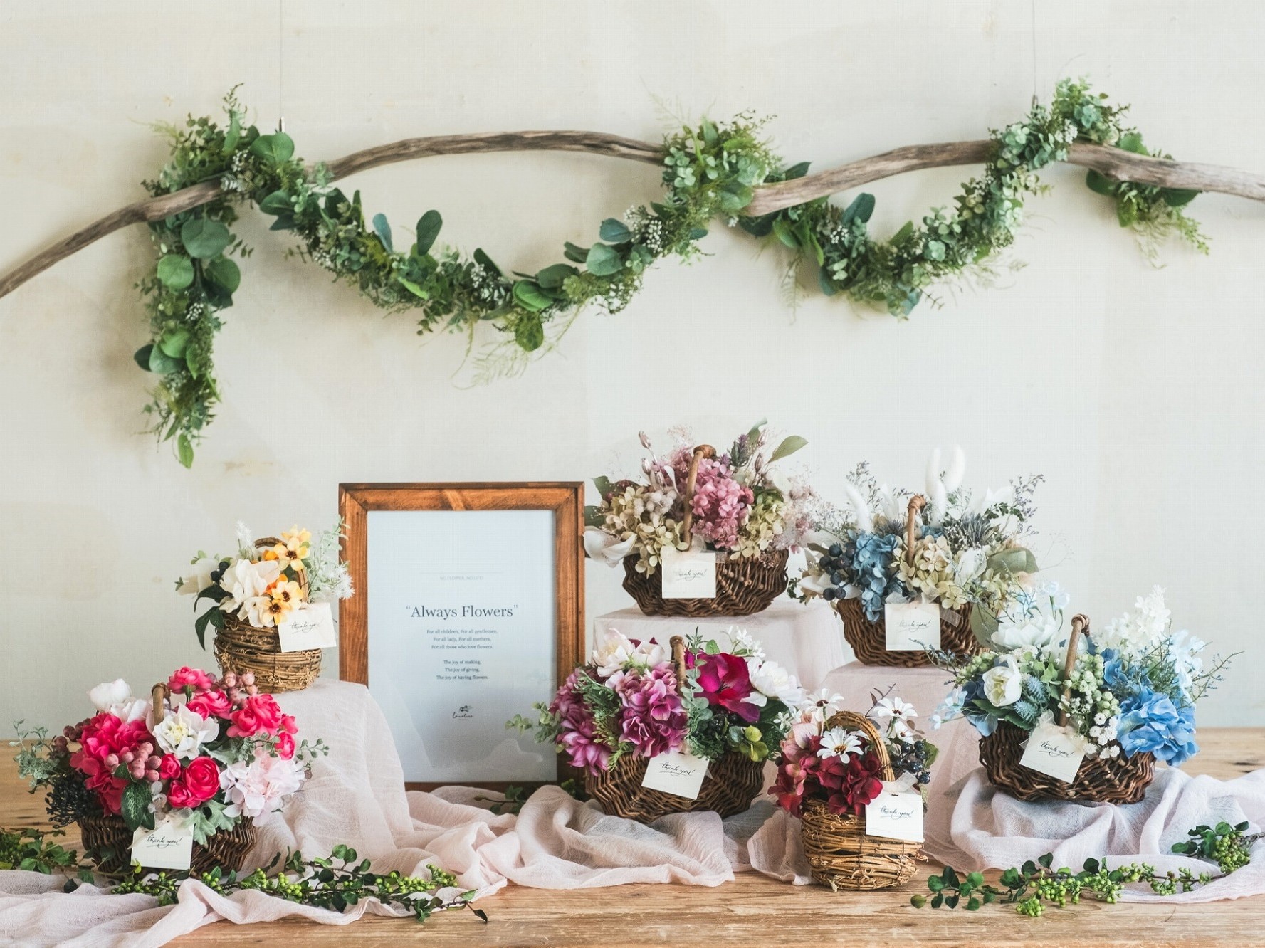 フラワーバスケット　ドライフラワー