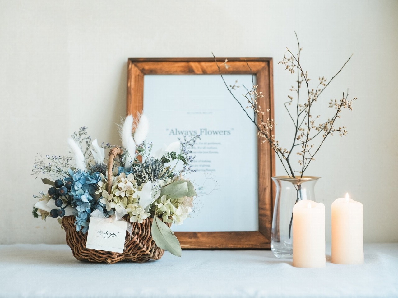 フラワーバスケット　ドライフラワー