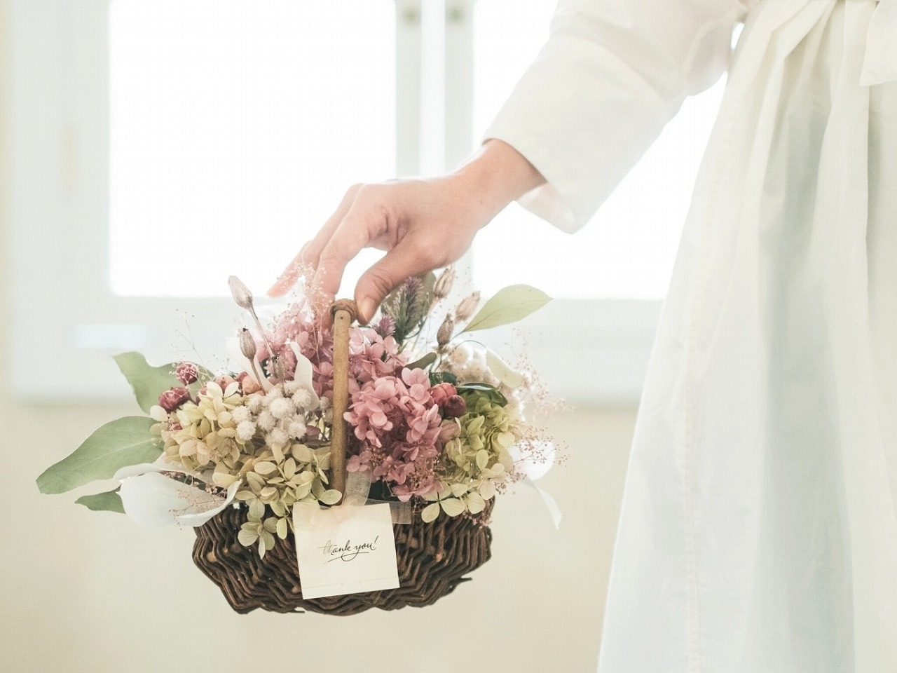 フラワーバスケット　ドライフラワー