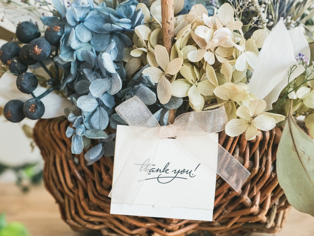 フラワーバスケット　ドライフラワー