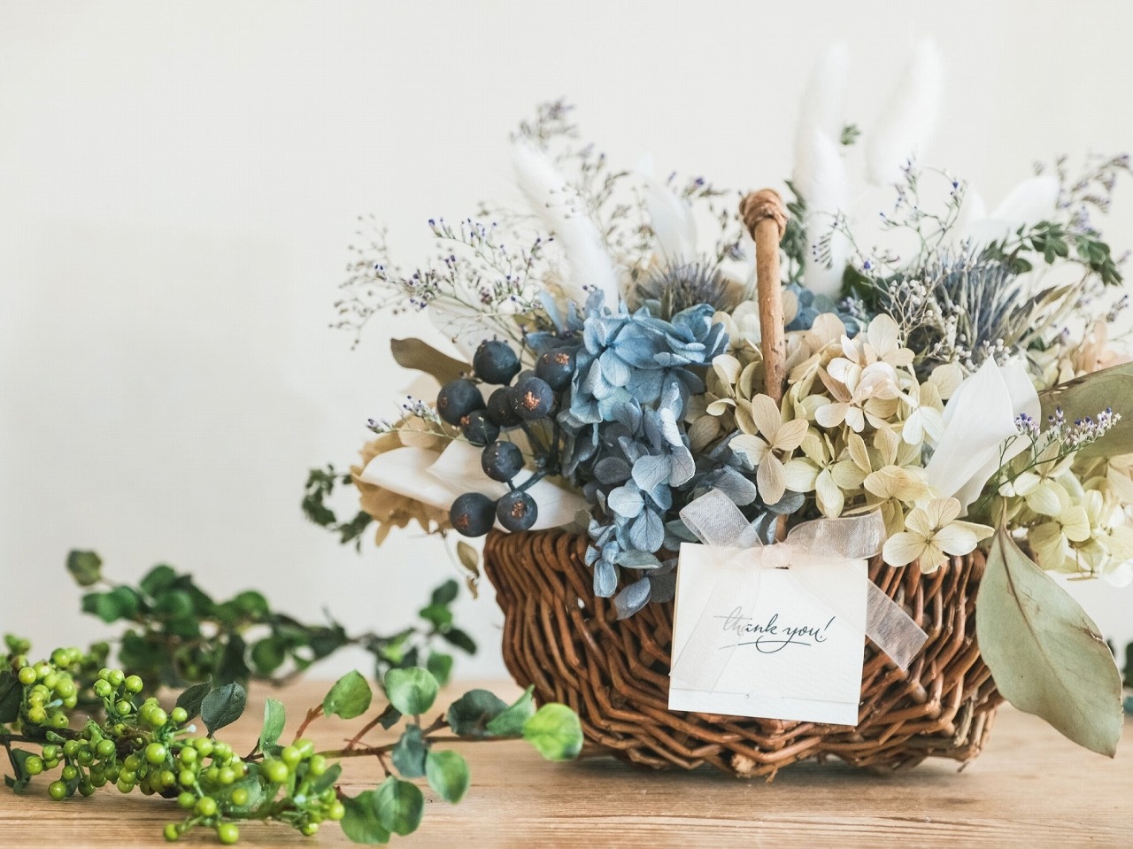 フラワーバスケット　ドライフラワー