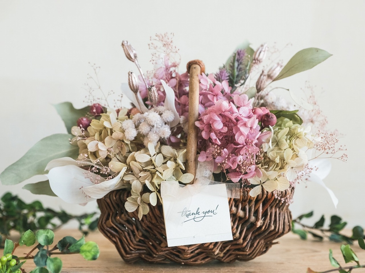 フラワーバスケット　ドライフラワー