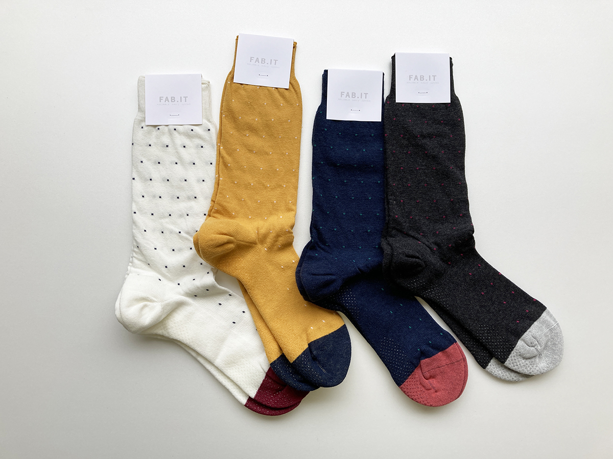 ロング丈ハイゲージピンドットソックスKeith FI-005