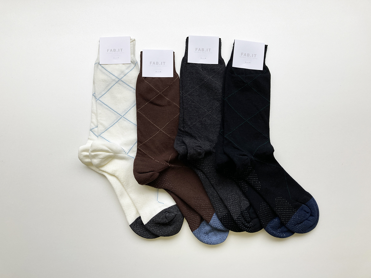 ロング丈ハイゲージアーガイルソックスHerbie FI-007