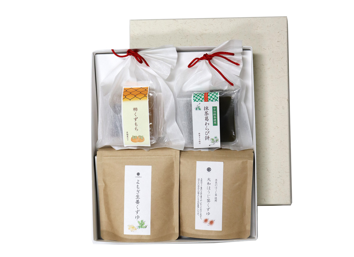 柿くずもち・抹茶葛わらび餅・葛湯詰め合わせ