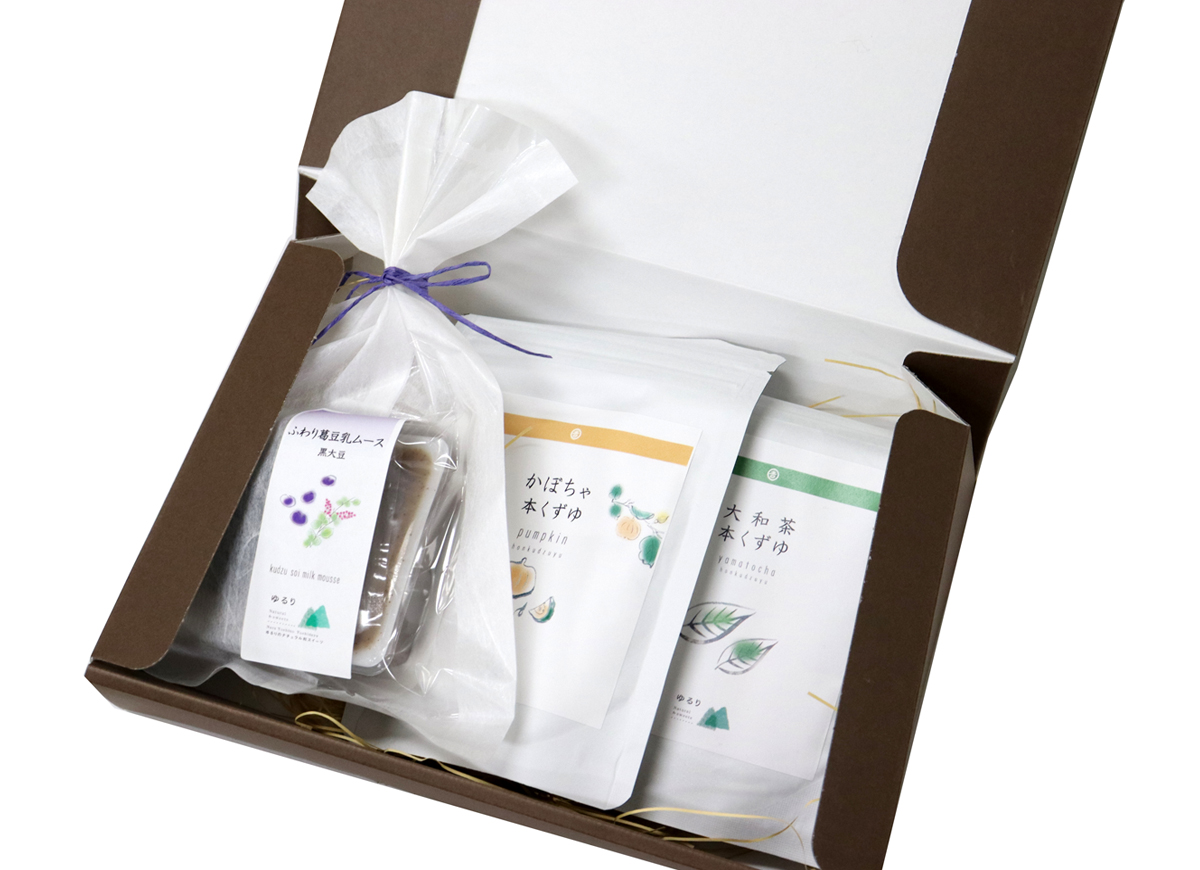 葛豆乳ムース（黒大豆）と本くずゆ2種詰合せ