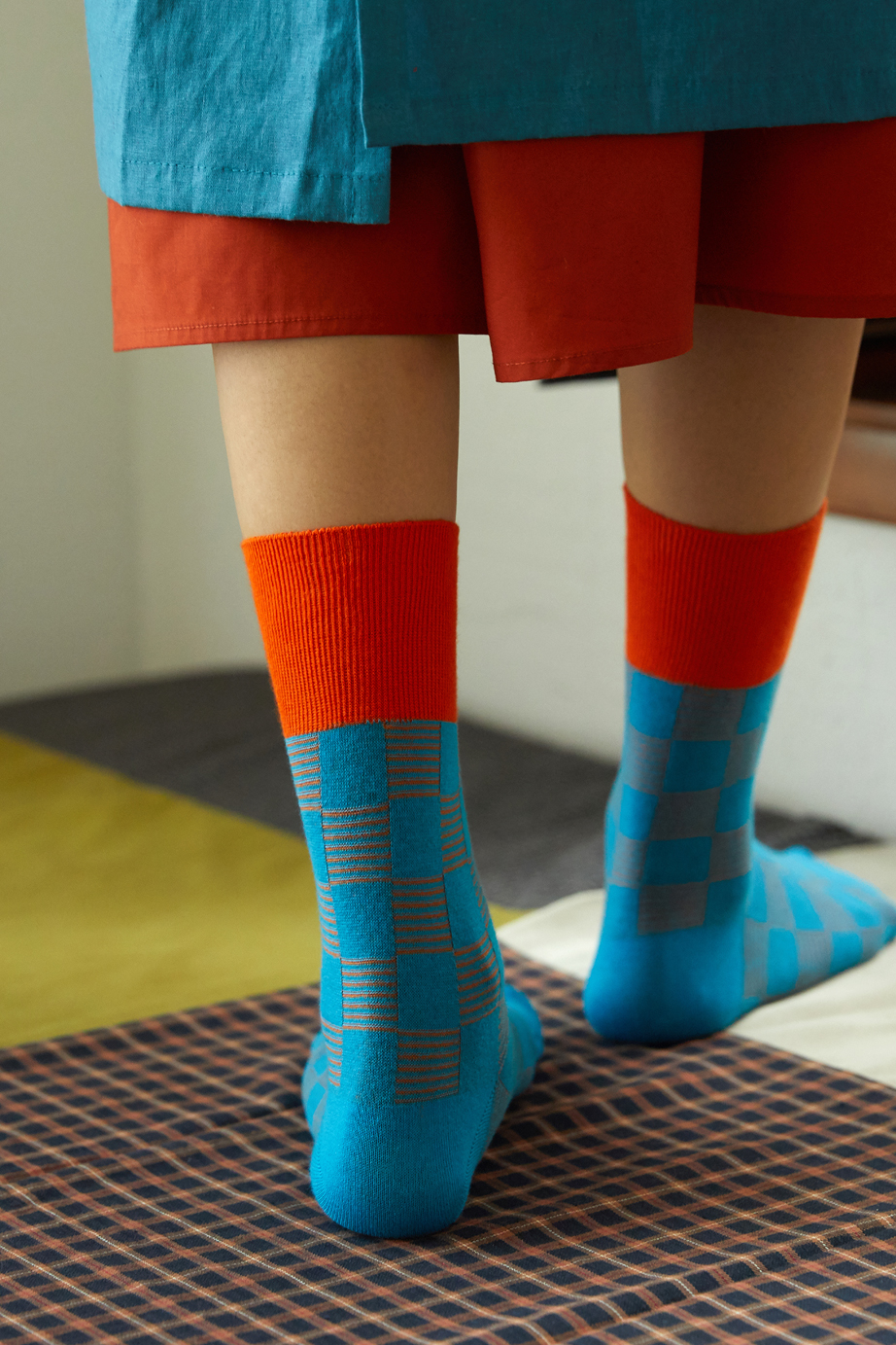 チェックシリーズ 22.5-27.5cm ユニセックスフリーサイズ｜ソックス