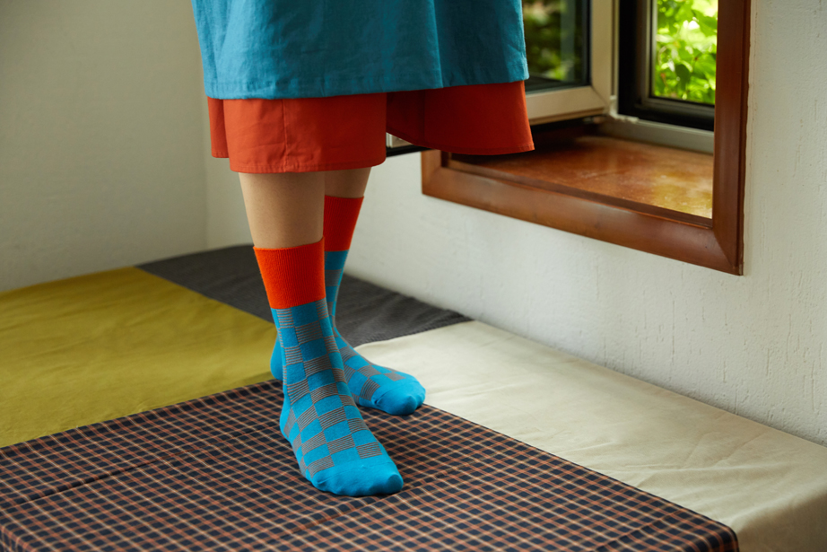 チェックシリーズ 22.5-27.5cm ユニセックスフリーサイズ｜ソックス