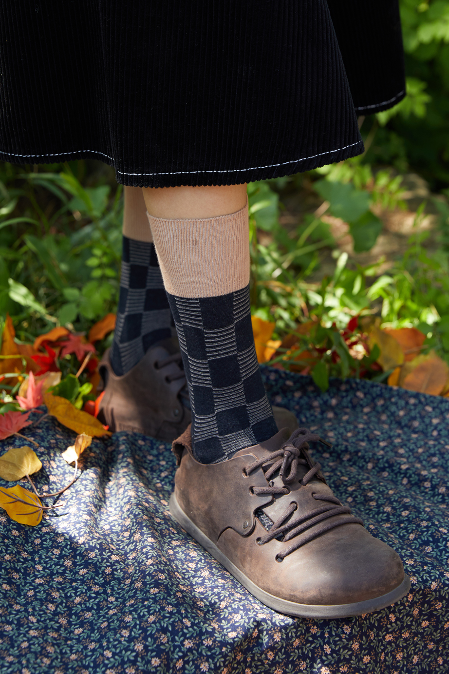 チェックシリーズ 22.5-27.5cm ユニセックスフリーサイズ｜ソックス