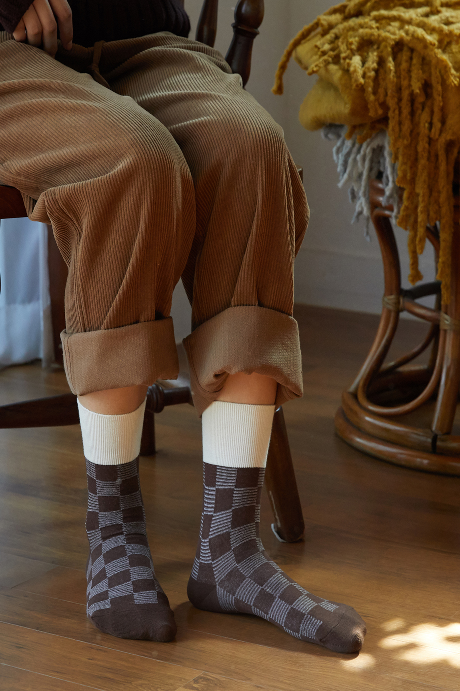 チェックシリーズ 22.5-27.5cm ユニセックスフリーサイズ｜ソックス