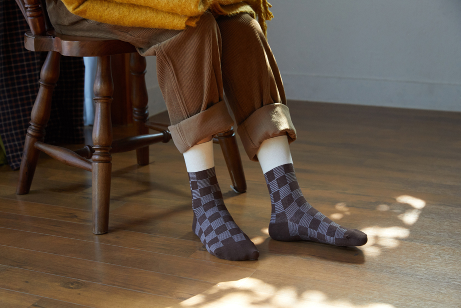 チェックシリーズ 22.5-27.5cm ユニセックスフリーサイズ｜ソックス