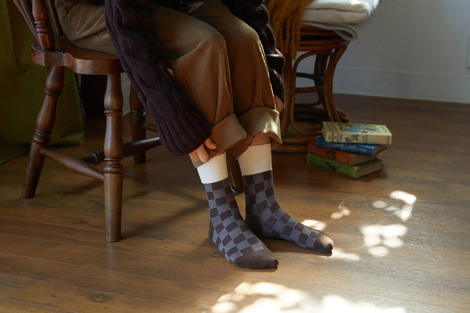 チェックシリーズ 22.5-27.5cm ユニセックスフリーサイズ｜ソックス