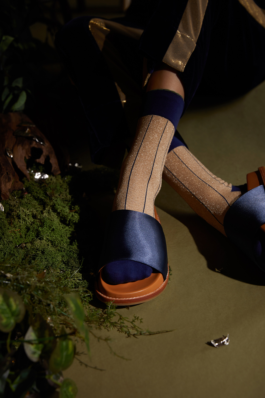 ラメライン シリーズ22-26cm ウィメンズ向けフリーサイズ｜ソックス