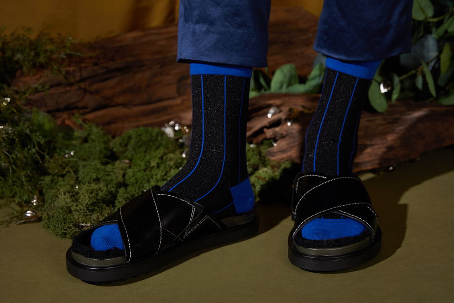 ラメライン シリーズ22-26cm ウィメンズ向けフリーサイズ｜ソックス