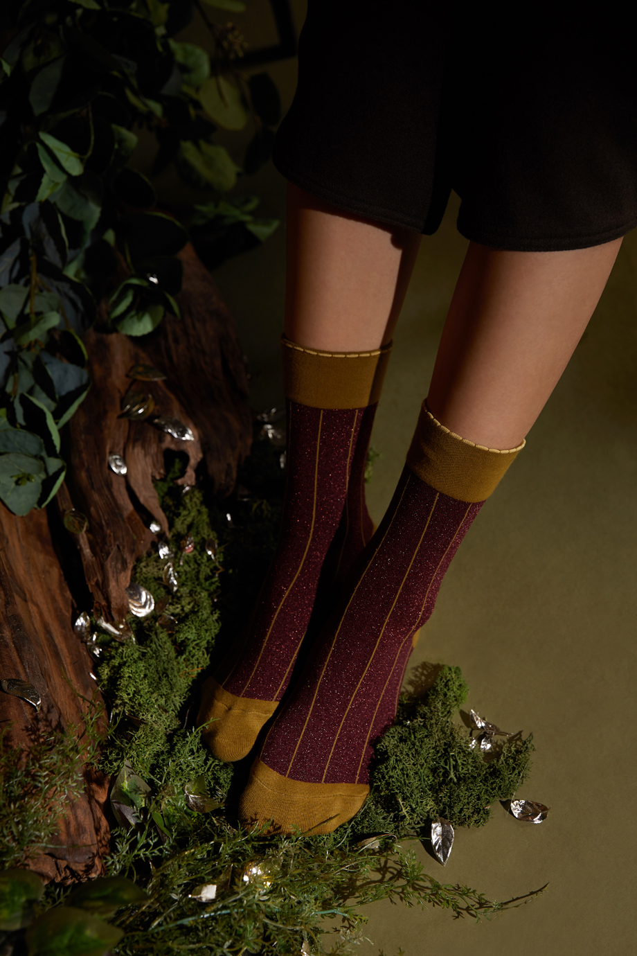 ラメライン シリーズ22-26cm ウィメンズ向けフリーサイズ｜ソックス