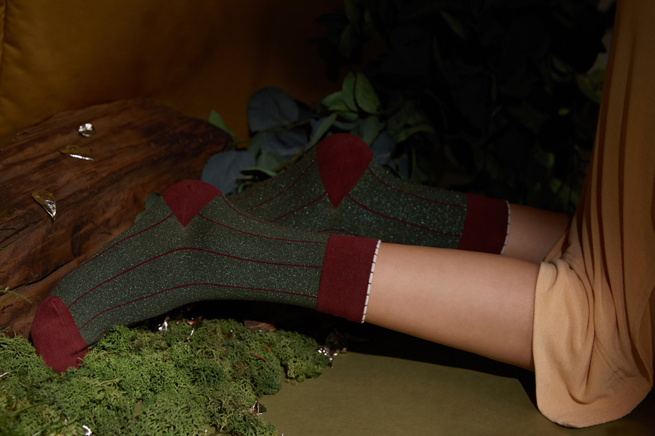 ラメライン シリーズ22-26cm ウィメンズ向けフリーサイズ｜ソックス