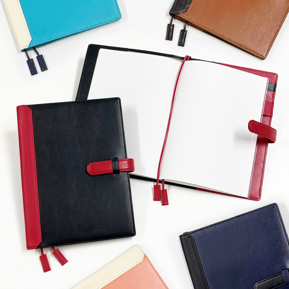 【名入れ可】本革 手帳カバー A5サイズ ベルト付き LR0014