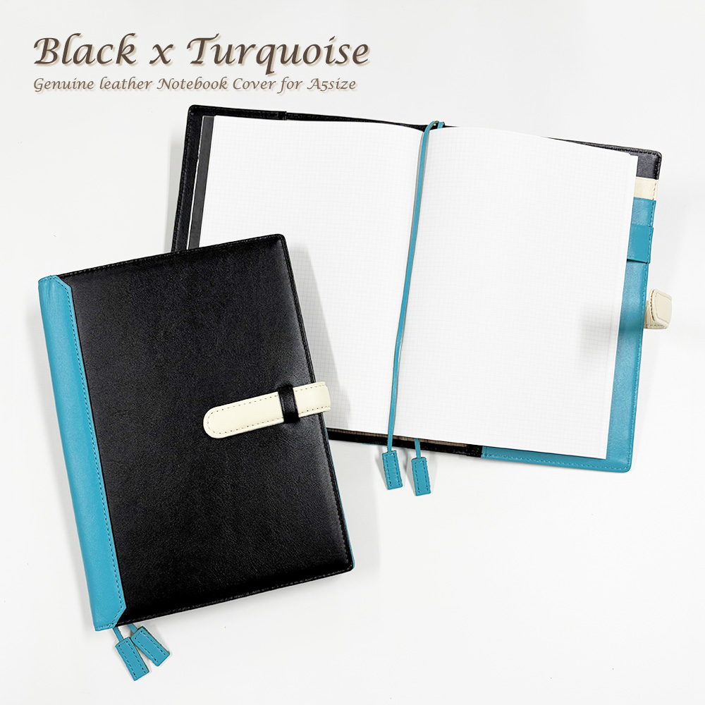 【名入れ可】本革 手帳カバー A5サイズ ベルト付き －ホワイトライン－ LR0022