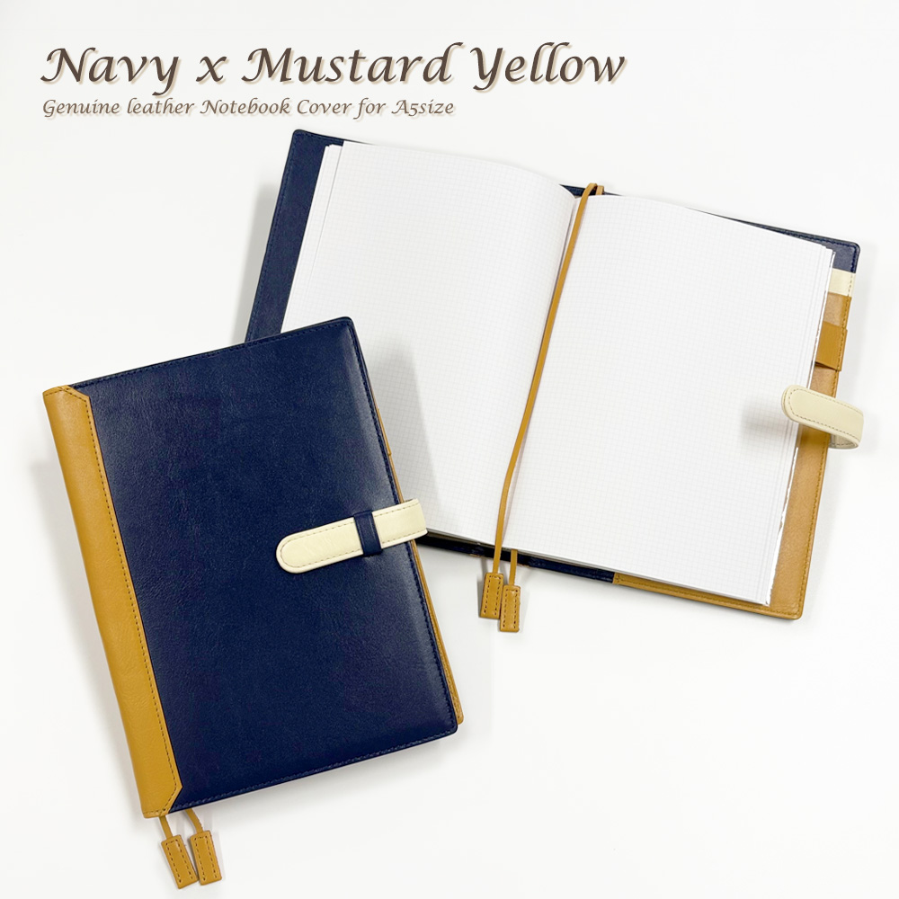 【名入れ可】本革 手帳カバー A5サイズ ベルト付き －ホワイトライン－ LR0022