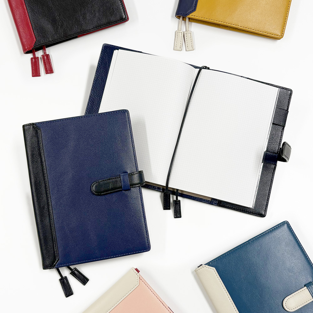 【名入れ可】本革 手帳カバー B6サイズ ベルト付き LR0027