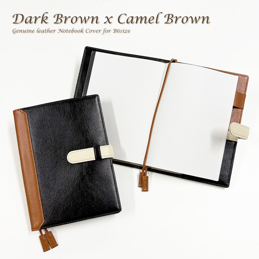 【名入れ可】本革 手帳カバー B6サイズ ベルト付き LR0027