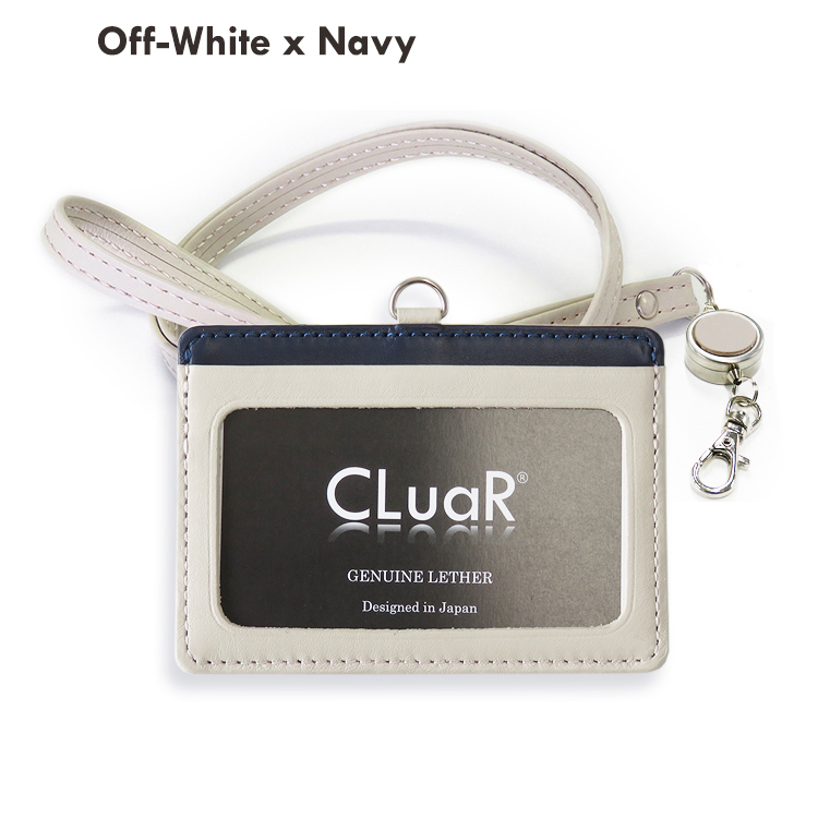 【名入れ可】本革 リール付きIDカードホルダー 横型 LR0010