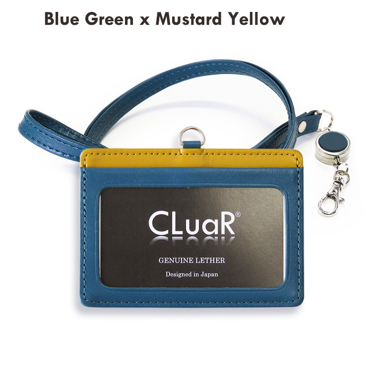 【名入れ可】本革 リール付きIDカードホルダー 横型 LR0010