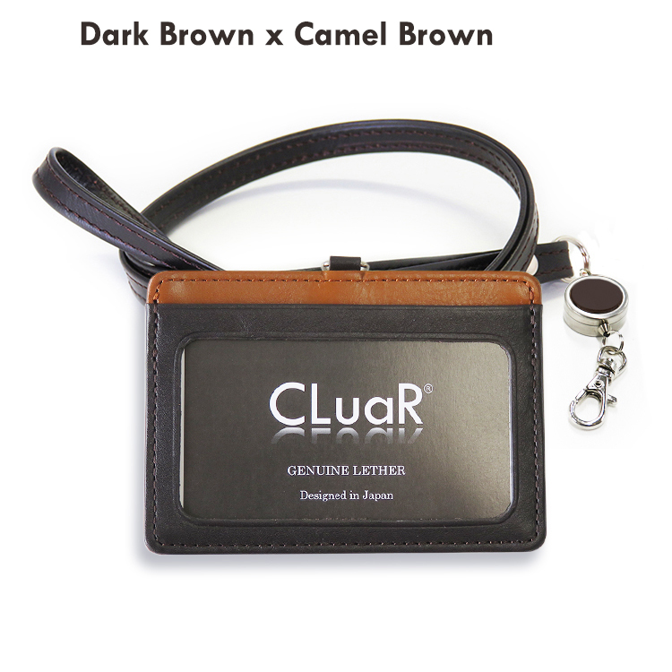 【名入れ可】本革 リール付きIDカードホルダー 横型 LR0010